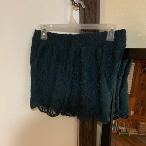 Free people green lace shorts